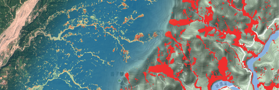 Mappa delle frane d’evento per l’area di Kaopin, Taiwan