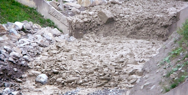 Debris flows in the Gadria Creek